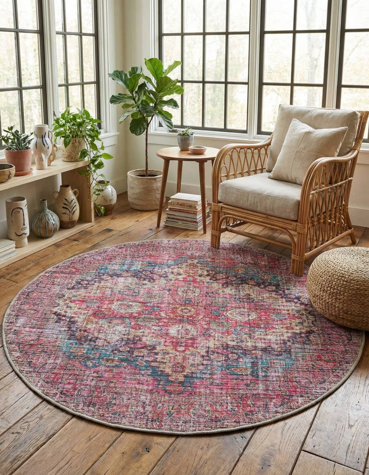 Detail image of 7' 3 x 7' 3 Washable Mangata Round Rug
