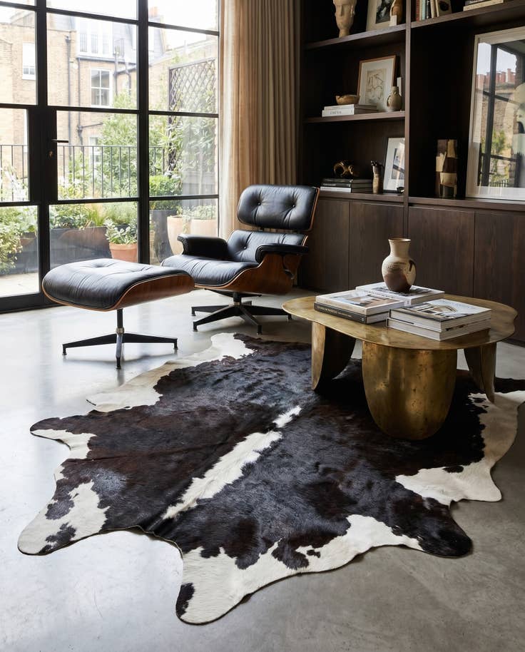 Detail image of 5' 11 x 6' 4 Cowhide Leather Square Rug