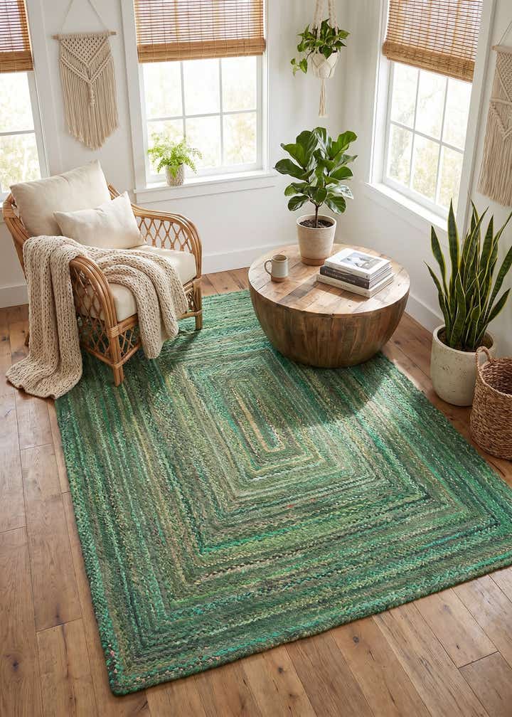 8' x 10' Handmade Braided Chindi Rug