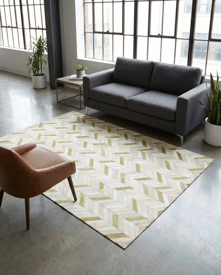 Detail image of 4' x 5' 10 Cowhide Leather Rug
