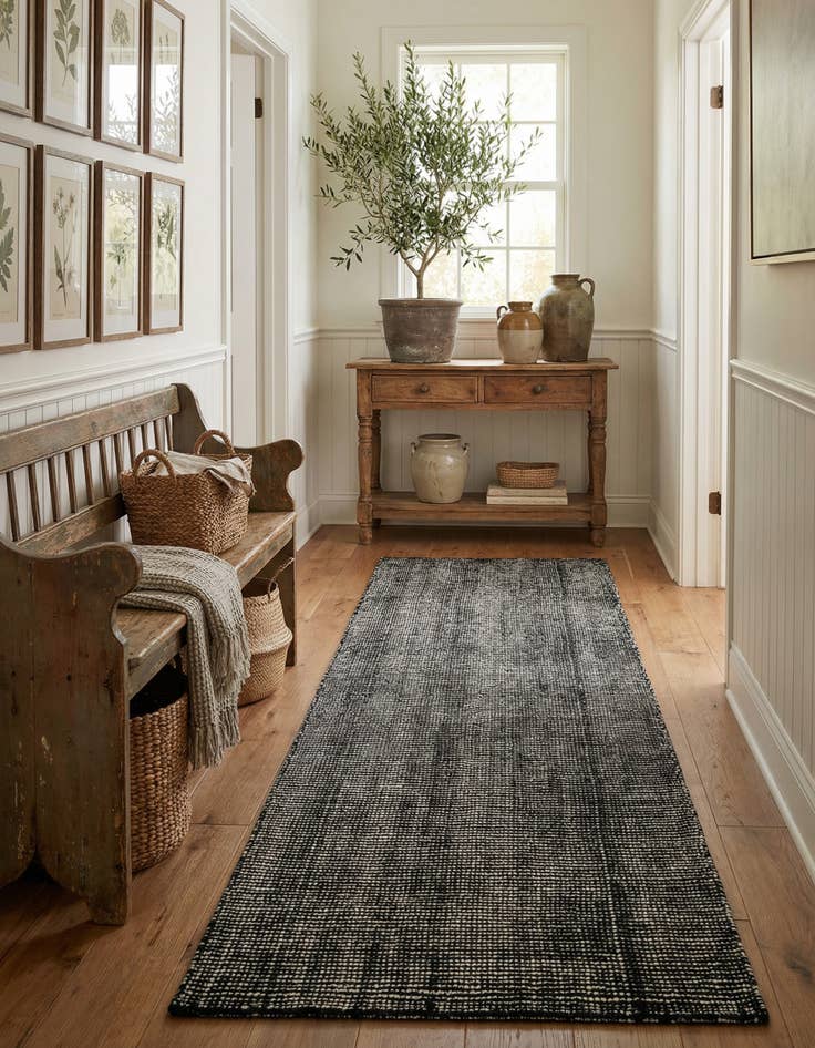 Detail image of 2' x 8'  Hand Woven Jill Zarin English Manor Farmhouse Wool Runner Rug