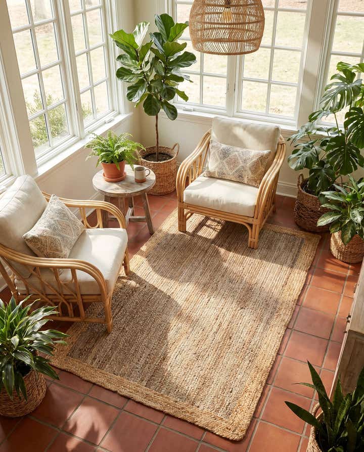 4' 1 x 6' 1 Handmade Braided Jute Rug