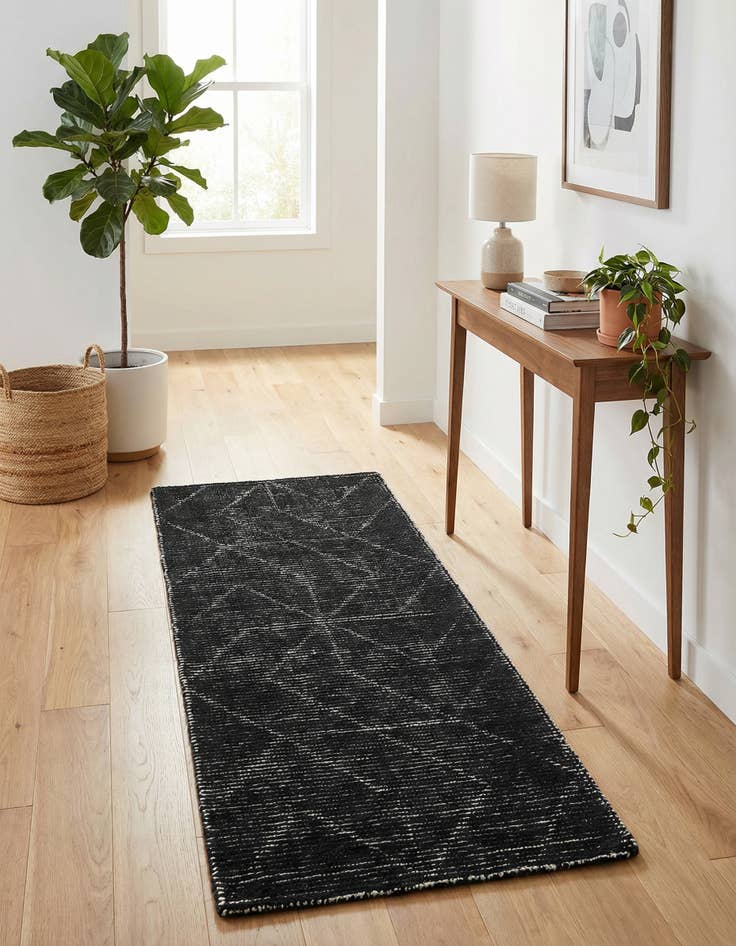 Detail image of  2' x 5' 1 WoolCraft Geometric Runner Rug