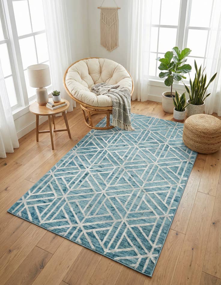 Detail image of 5' x 8' Lattice Trellis Rug