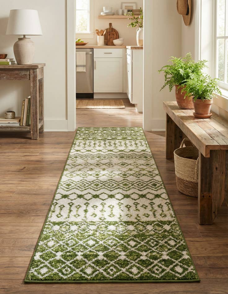 Detail image of 2' x 7' Moroccan Trellis Runner Rug