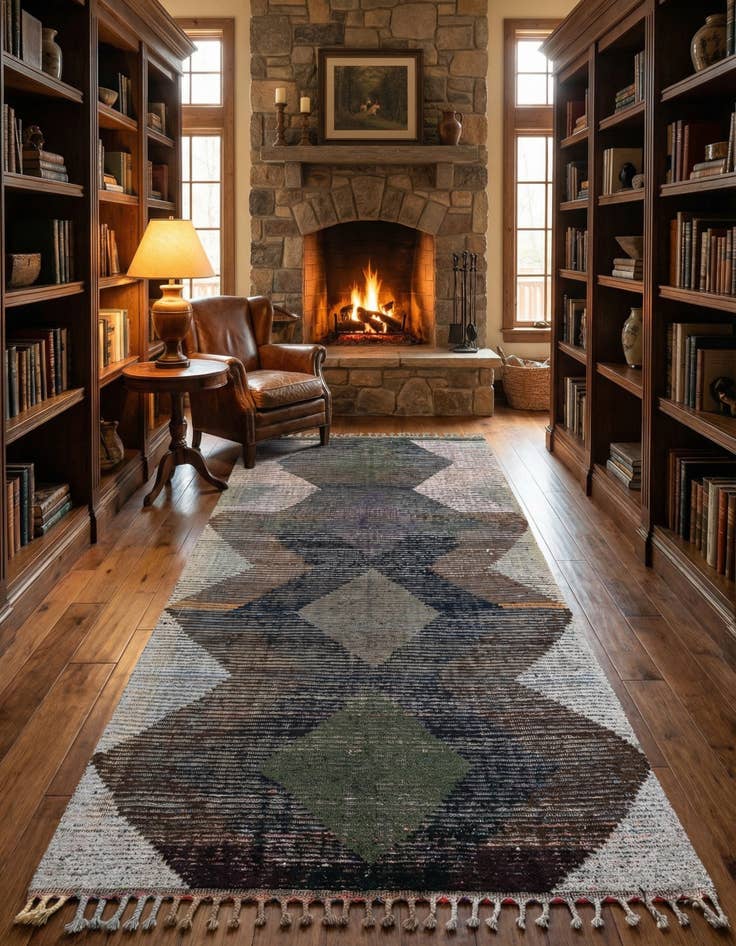 Detail image of 6' 4 x 10' 5 Hand Knotted Moroccan Wool Runner Rug