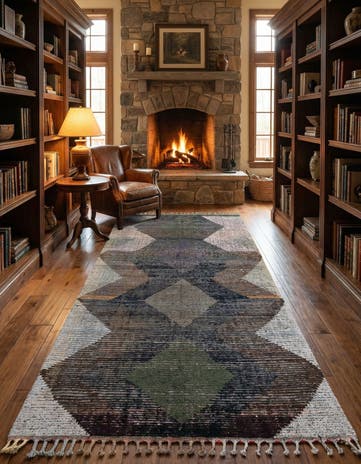 6' 4 x 10' 5 Hand Knotted Moroccan Wool Runner Rug