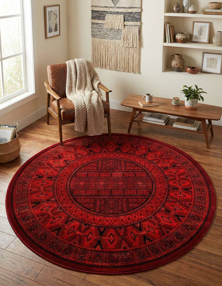 Detail image of 6' 1 x 6' 1 Bokhara Round Rug