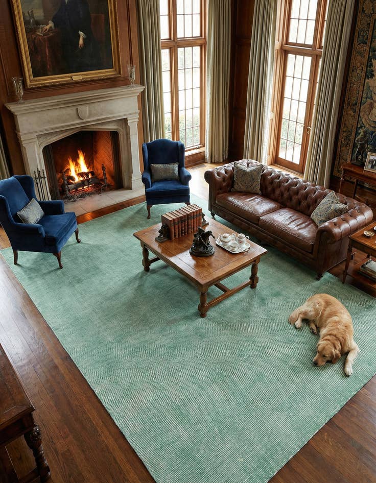 Detail image of 7' 10 x 11' Hand Woven Jill Zarin English Manor Farmhouse Wool Rug