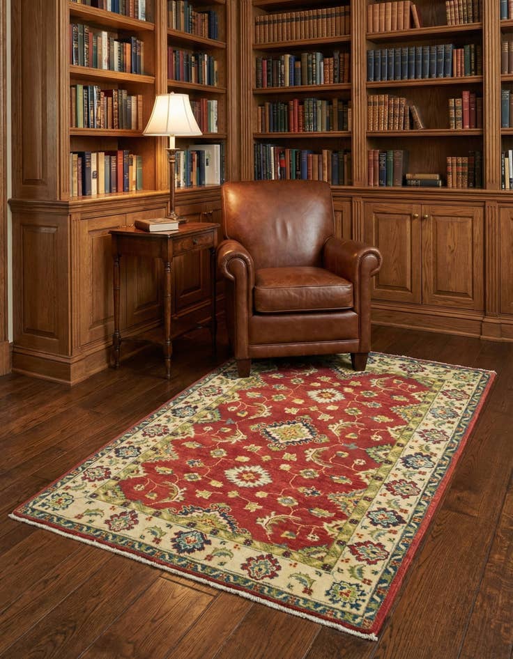 Detail image of 3' 2 x 4' 7 Hand Knotted Kazak Rug