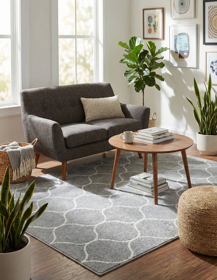 Detail image of 4' x 6' Lattice Frieze Rug