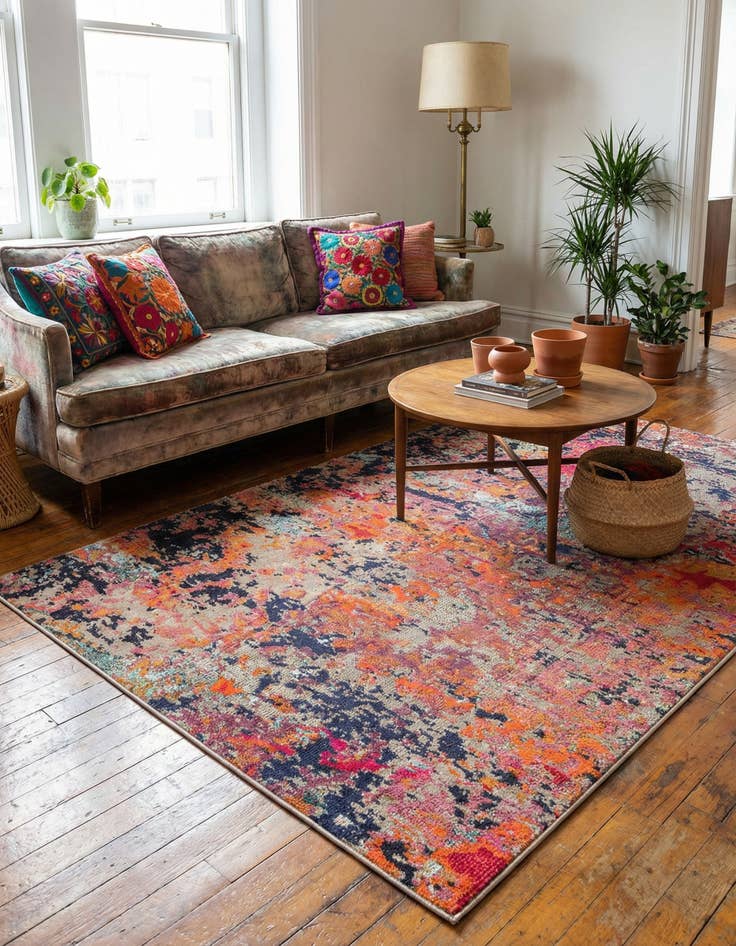 Detail image of 5' 3 x 8' Washable Vivid Rug