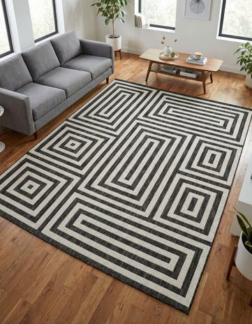 7' 10 x 10' Easy-Clean Modern Indoor / Outdoor Rug