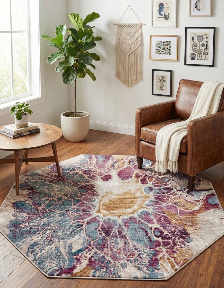 Detail image of 5' 3 x 5' 3 Deepa Octagon Rug