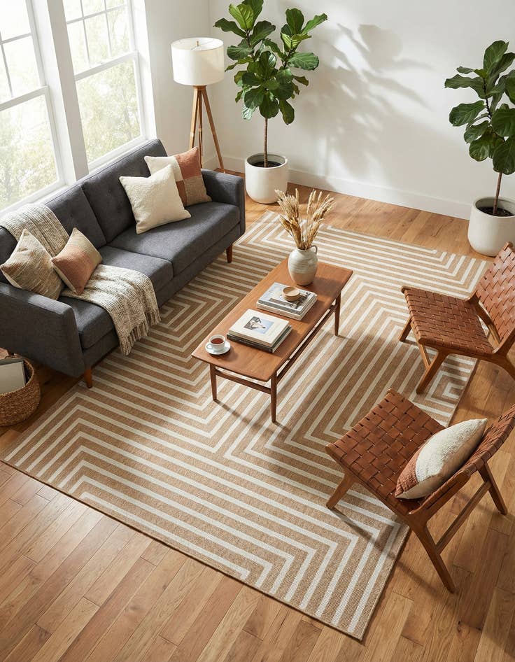 Detail image of 6' x 9'  Washable Modern Indoor / Outdoor Rug