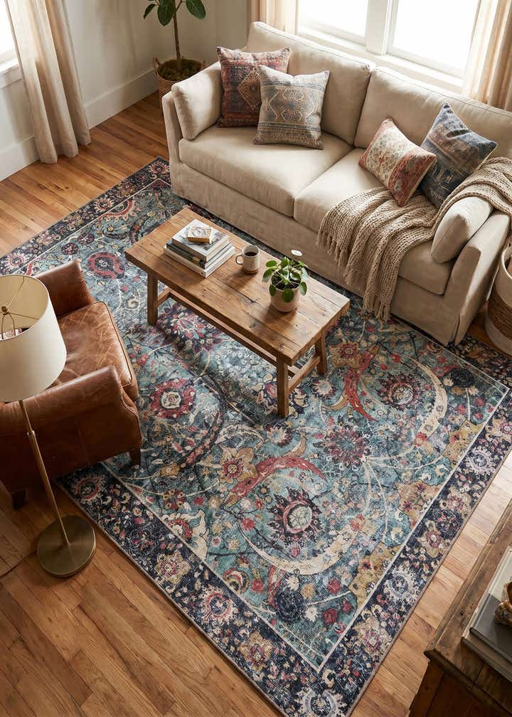 6' 1 x 9' Washable Timeless Rug