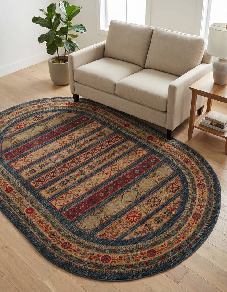 Detail image of  5' x 8' Kashkuli Gabbeh Oval Rug