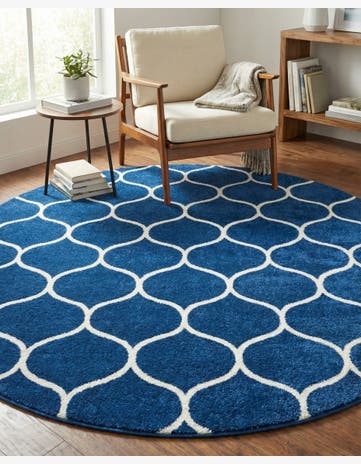 7' 10 x 7' 10 Trellis Frieze Round Rug