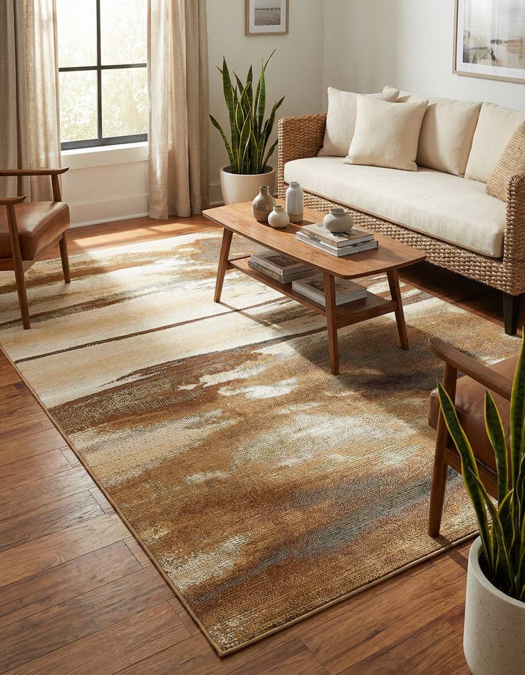 Detail image of 5' 3 x 8' Easy-Clean Modern Indoor / Outdoor Rug
