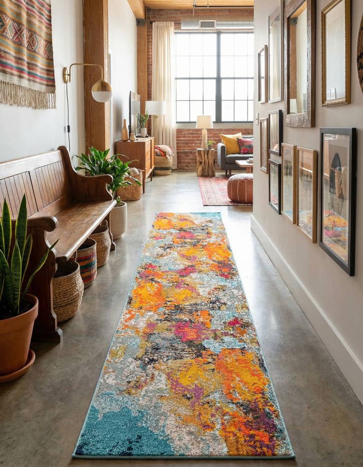 Detail image of  2' 7 x 12'  Washable Vivid Runner Rug