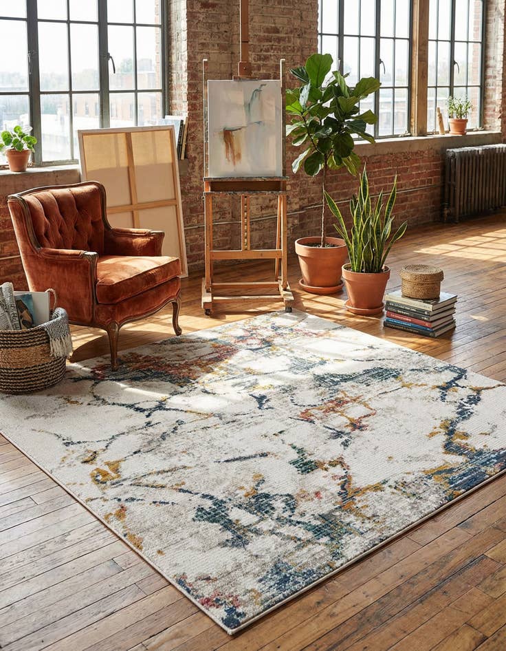 Detail image of 7' 3 x 7' 3 Gemstone Square Rug