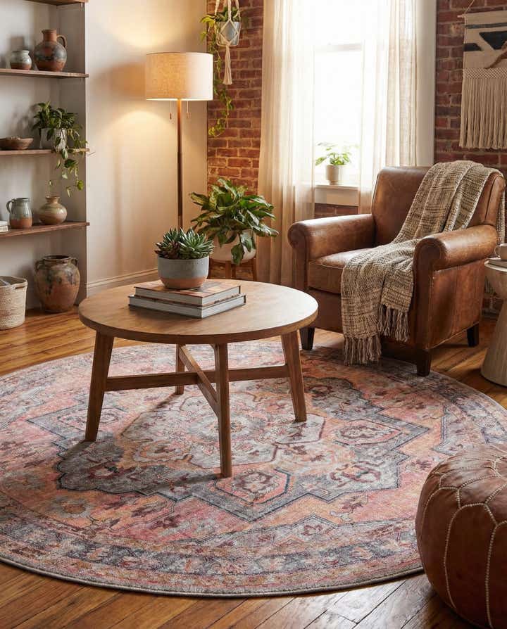5' 3 x 5' 3 Washable Mangata Round Rug