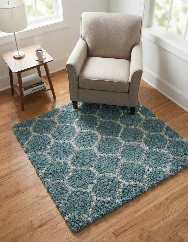 Detail image of 4' x 4' Trellis Shag Square Rug