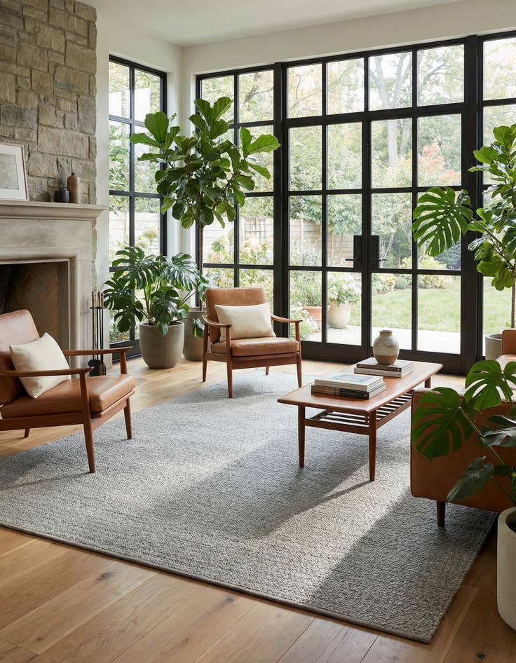 Detail image of 9' x 12' Hand Woven Lattice Wool Rug