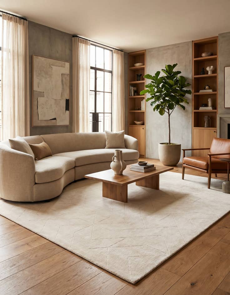 Detail image of 7' 10 x 10' WoolCraft Geometric Rug