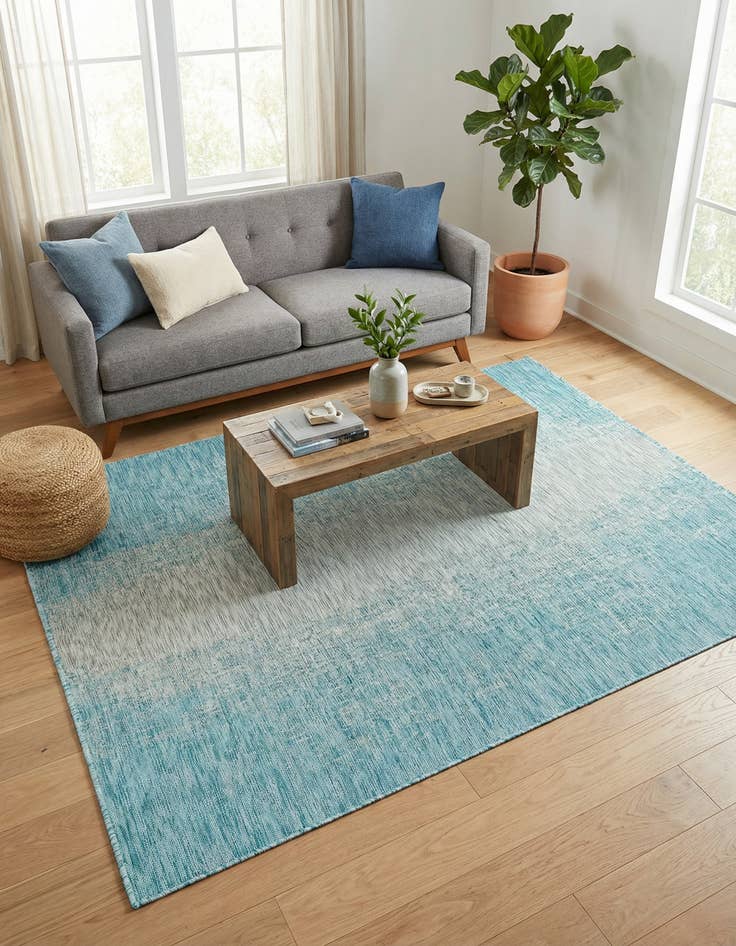 Detail image of 5' 3 x 8'  Washable Modern Indoor / Outdoor Rug