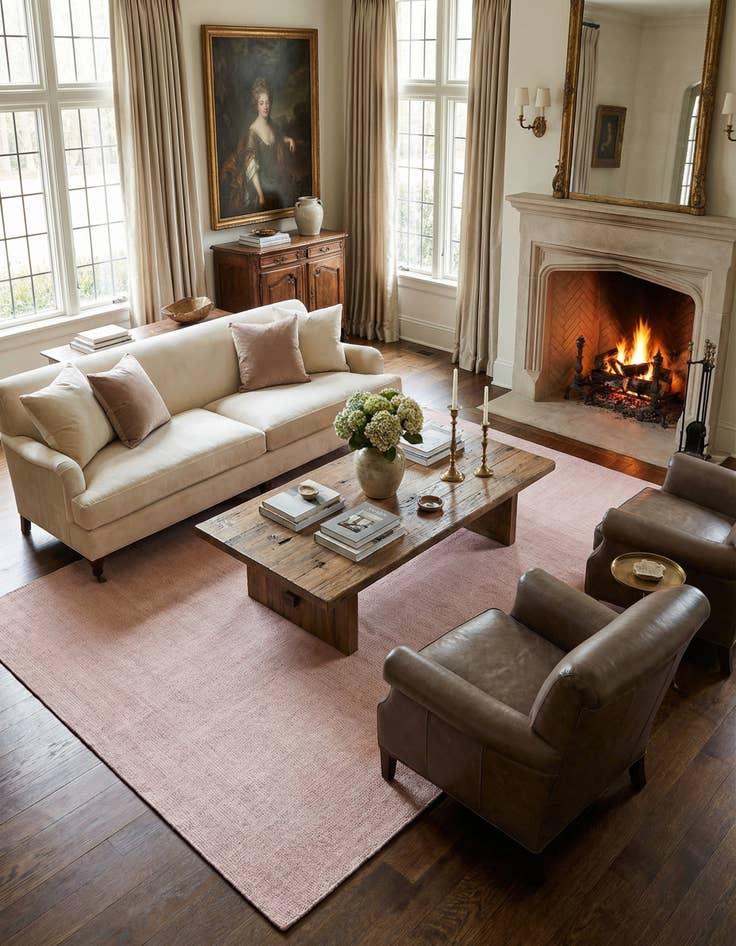 Detail image of 6' 1 x 9'  Hand Woven Jill Zarin English Manor Farmhouse Wool Rug