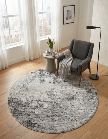 Gray Leipzig Round Rug