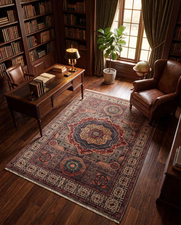 4' 11 x 6' 7 Hand Knotted Mamluk Ziegler Rug