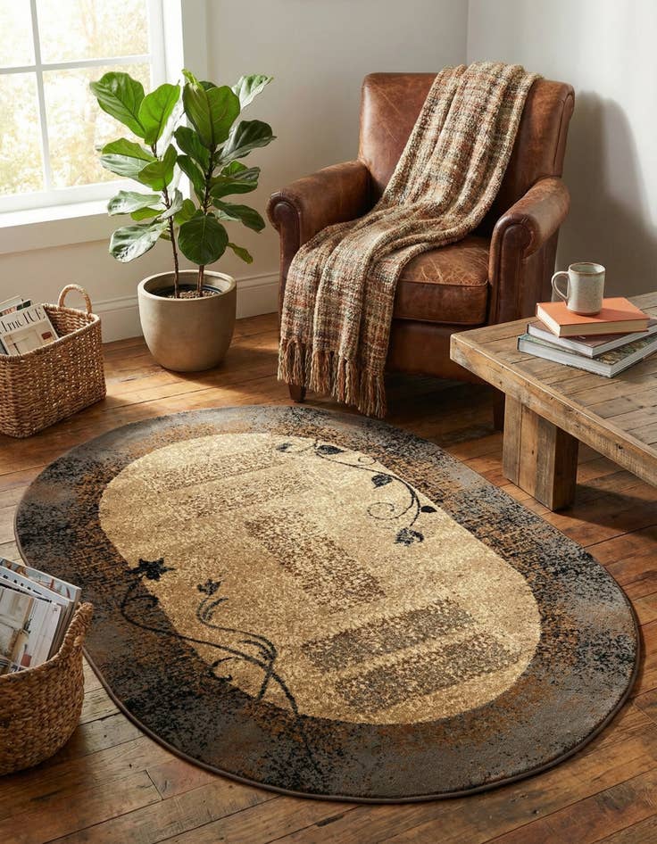 Detail image of 4' x 6' Coffee Shop Oval Rug