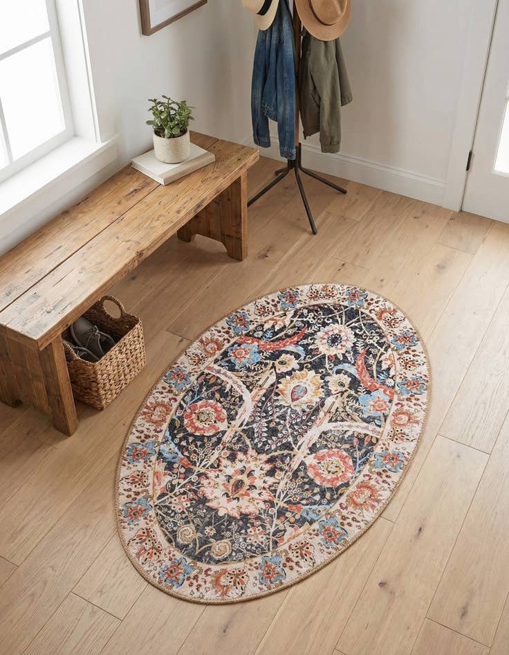 Detail image of 2' x 3' 1 Washable Timeless Oval Rug