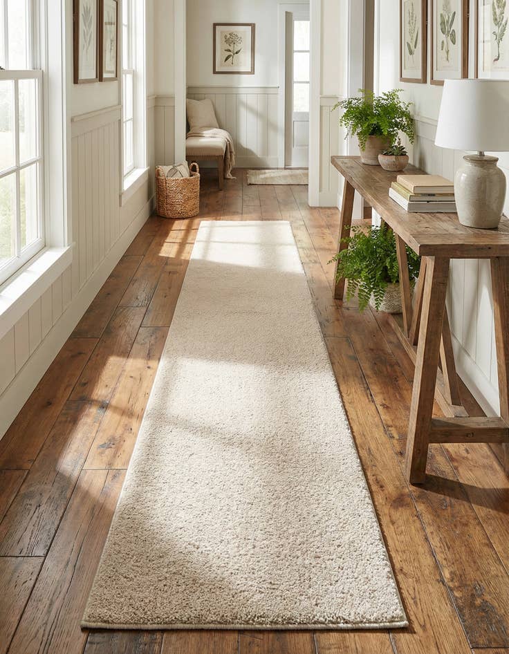 Detail image of 2' 2 x 13' Solid Frieze Runner Rug