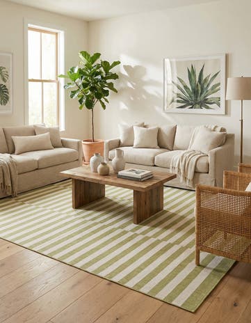 10' x 14' Easy-Clean Striped Indoor / Outdoor Rug