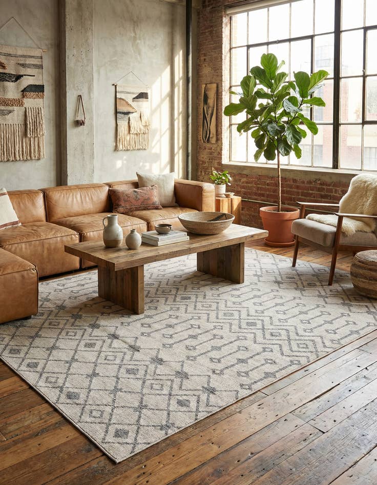 Detail image of 10' x 13' Eco Trellis Rug