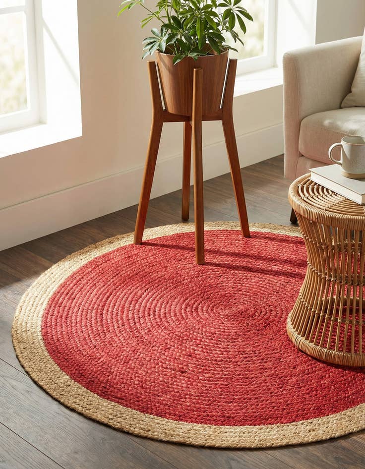 Detail image of 3' 3 x 3' 3  Hand Braided Jute Round Rug