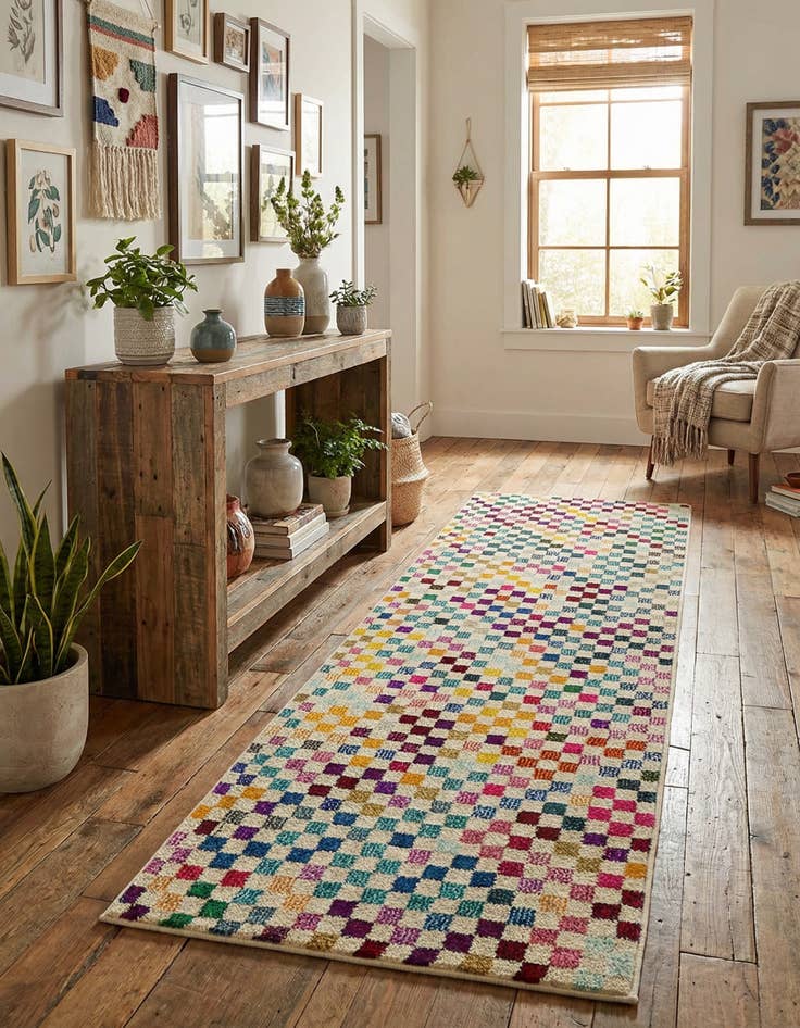 Detail image of 2' 2 x 6' 7 Washable Spectrum Runner Rug