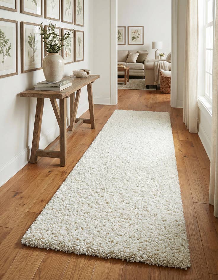 Detail image of 2' 7 x 13' Soft Solid Shag Runner Rug