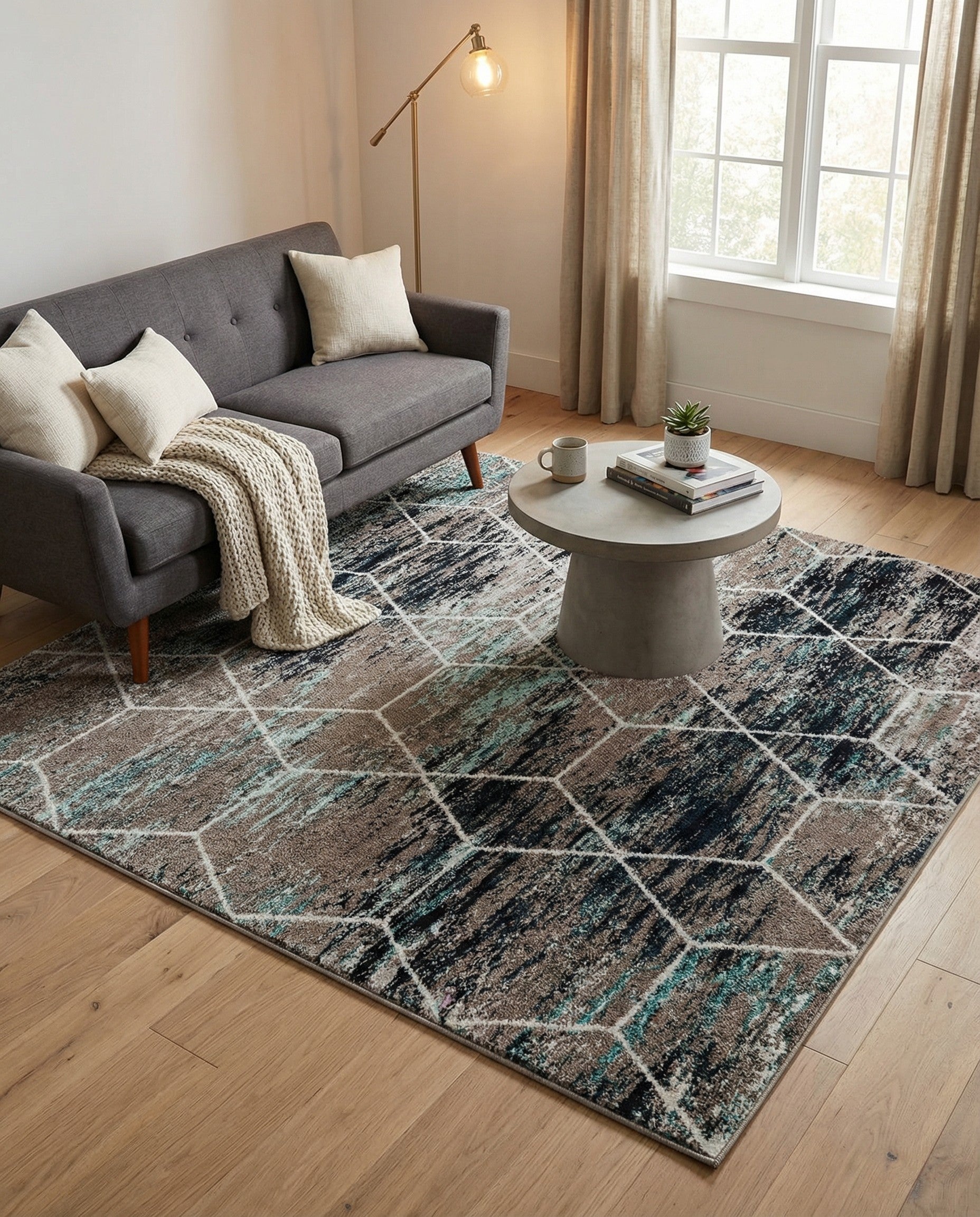 7' x 7' Trellis Frieze Square Rug