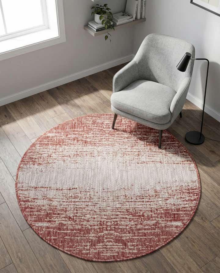 4' x 4' Easy-Clean Modern Indoor / Outdoor Round Rug