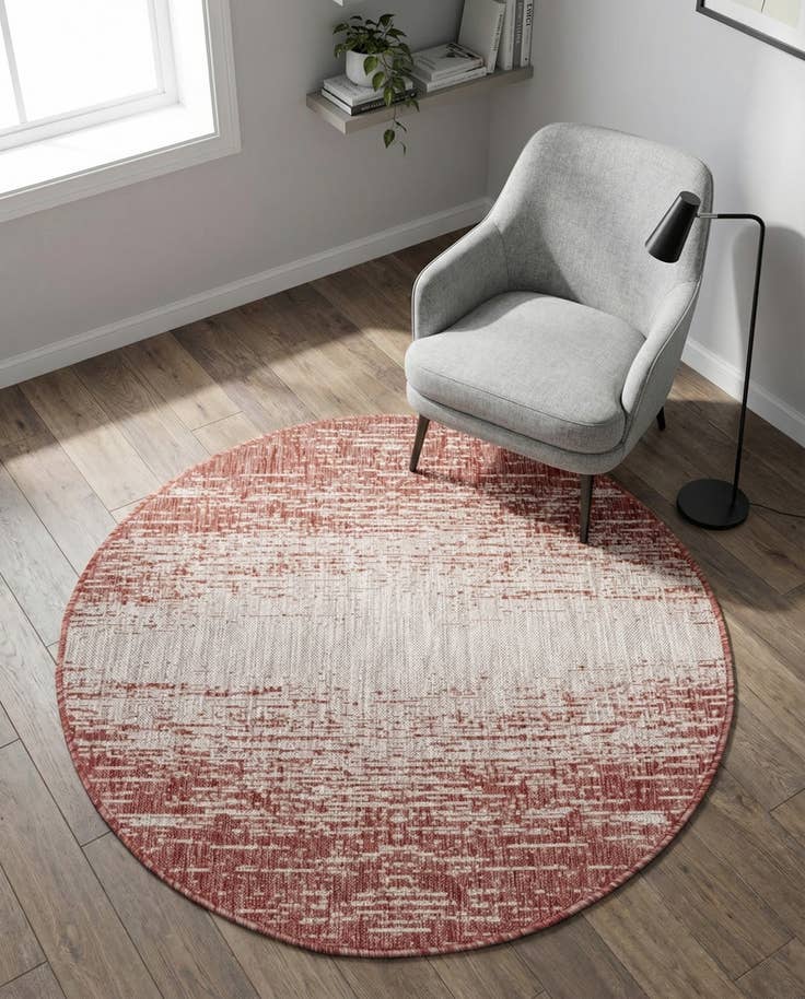 Detail image of 4' x 4' Easy-Clean Modern Indoor / Outdoor Round Rug