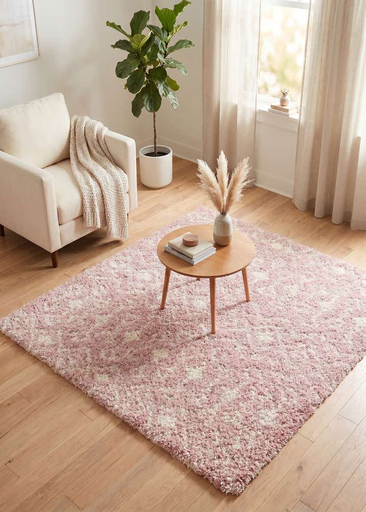 6' x 6' Moroccan Trellis Shag Square Rug