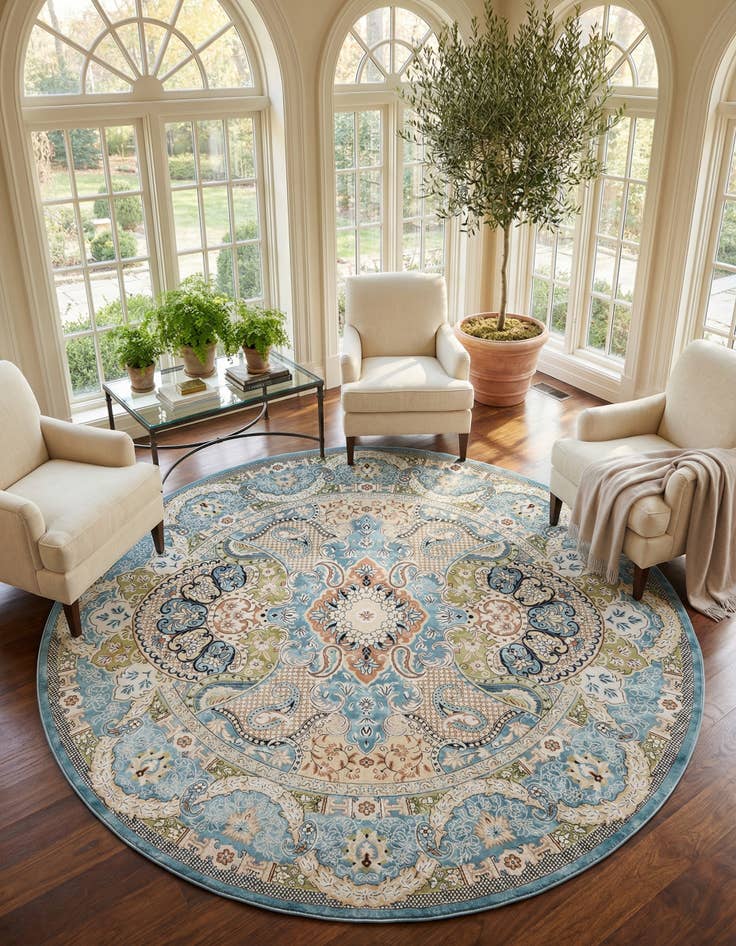 Detail image of 10' x 10' Nain Design Round Rug