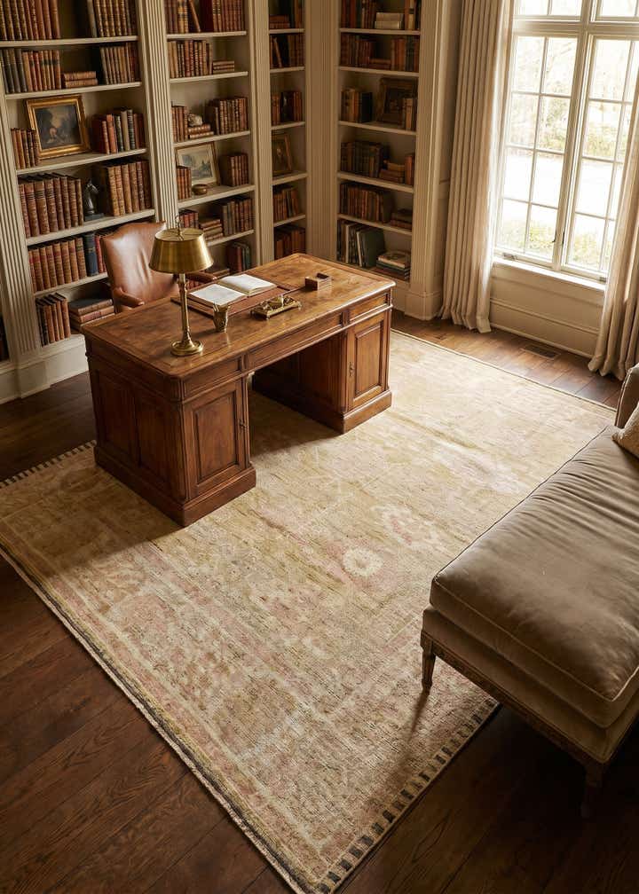 8' x 10' 2 Hand Knotted Oushak Wool Rug