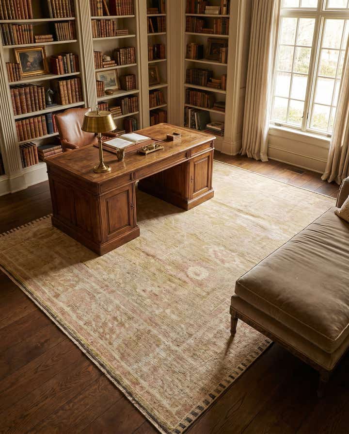 8' x 10' 2 Hand Knotted Oushak Wool Rug