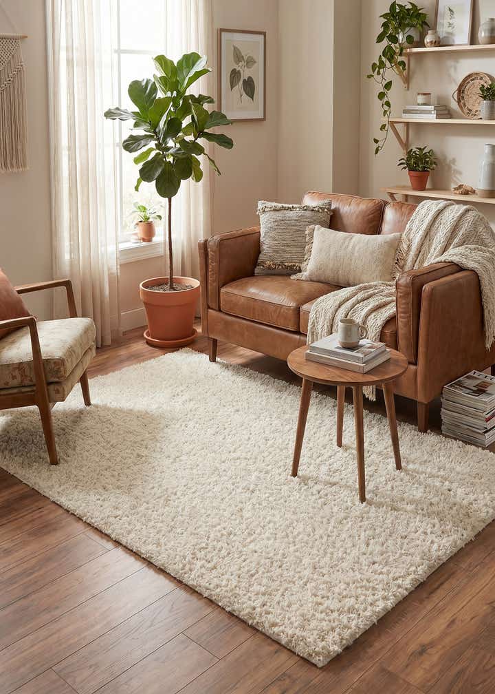 4' x 6' Comfort Solid Shag Rug