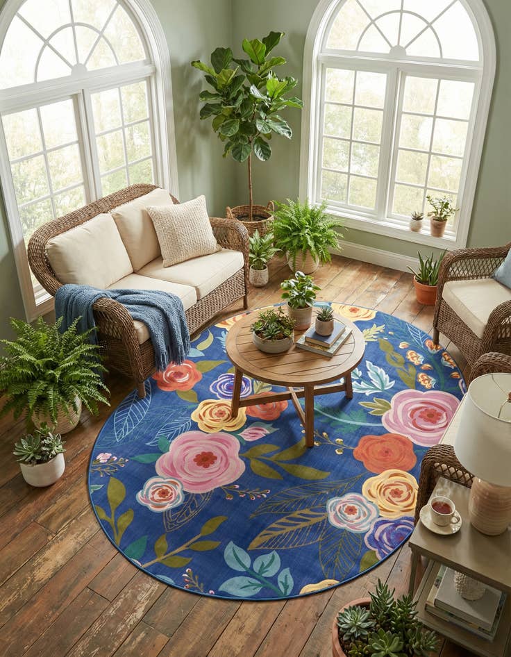 Detail image of 6' x 9' Blossom Oval Rug